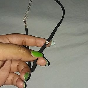 Dainty velvet choker with flower charm